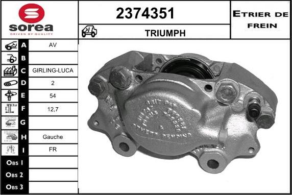 EAI 2374351 - Гальмівний супорт autocars.com.ua