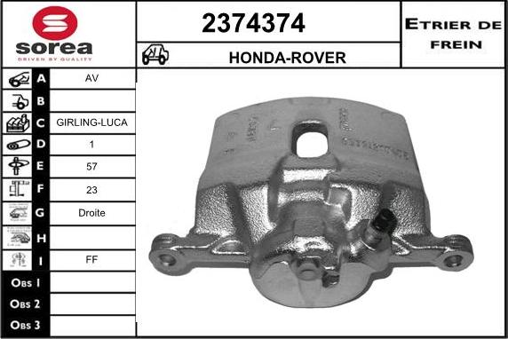 EAI 2374374 - Гальмівний супорт autocars.com.ua