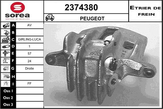 EAI 2374380 - Гальмівний супорт autocars.com.ua