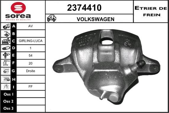 EAI 2374410 - Гальмівний супорт autocars.com.ua