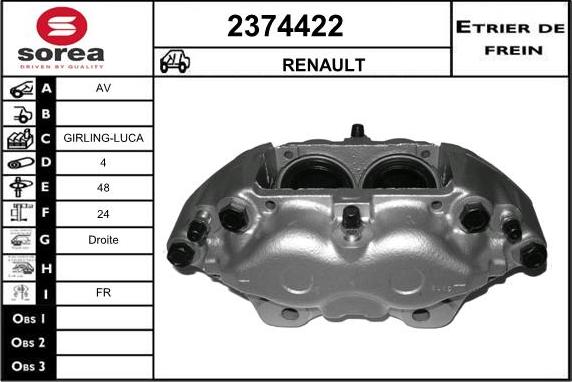 EAI 2374422 - Гальмівний супорт autocars.com.ua