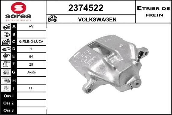 EAI 2374522 - Гальмівний супорт autocars.com.ua