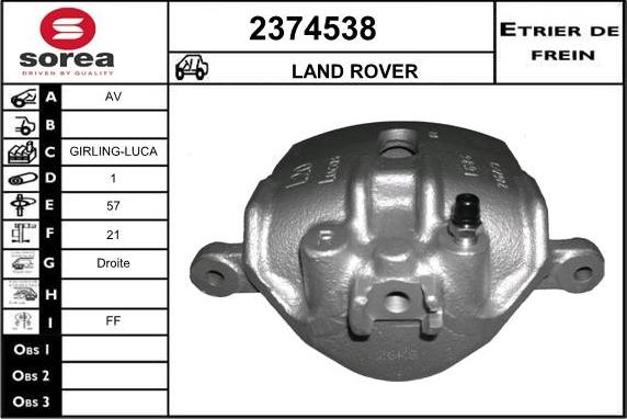 EAI 2374538 - Гальмівний супорт autocars.com.ua