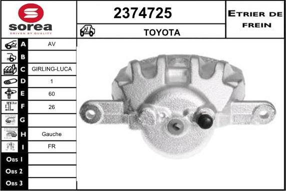 EAI 2374725 - Гальмівний супорт autocars.com.ua