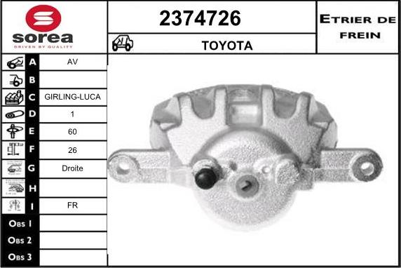 EAI 2374726 - Гальмівний супорт autocars.com.ua