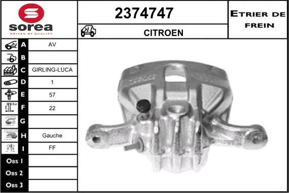 EAI 2374747 - Гальмівний супорт autocars.com.ua