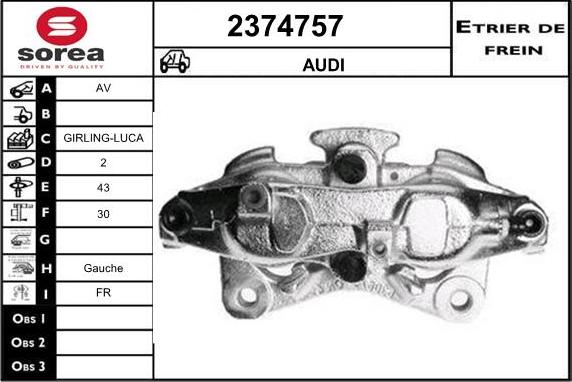 EAI 2374757 - Гальмівний супорт autocars.com.ua