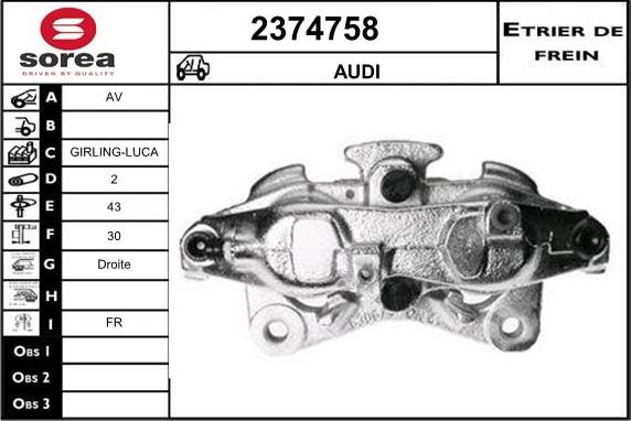 EAI 2374758 - Гальмівний супорт autocars.com.ua