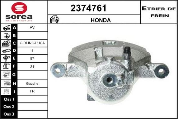 EAI 2374761 - Гальмівний супорт autocars.com.ua