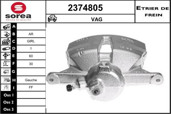 EAI 2374805 - Гальмівний супорт autocars.com.ua