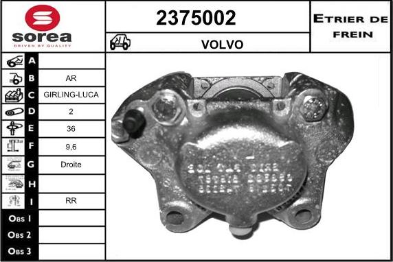 EAI 2375002 - Гальмівний супорт autocars.com.ua