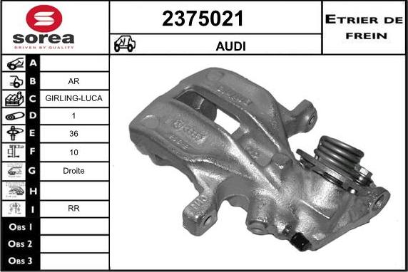 EAI 2375021 - Гальмівний супорт autocars.com.ua