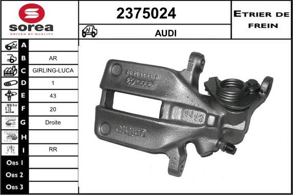 EAI 2375024 - Гальмівний супорт autocars.com.ua