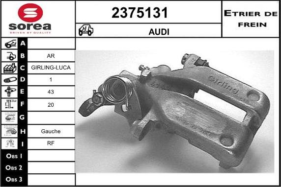 EAI 2375131 - Гальмівний супорт autocars.com.ua