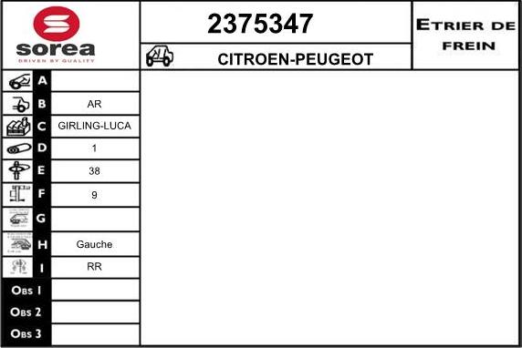 EAI 2375347 - Гальмівний супорт autocars.com.ua