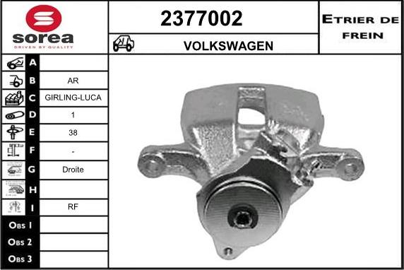 EAI 2377002 - Гальмівний супорт autocars.com.ua