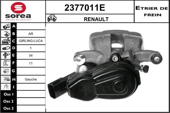 EAI 2377011E - Гальмівний супорт autocars.com.ua