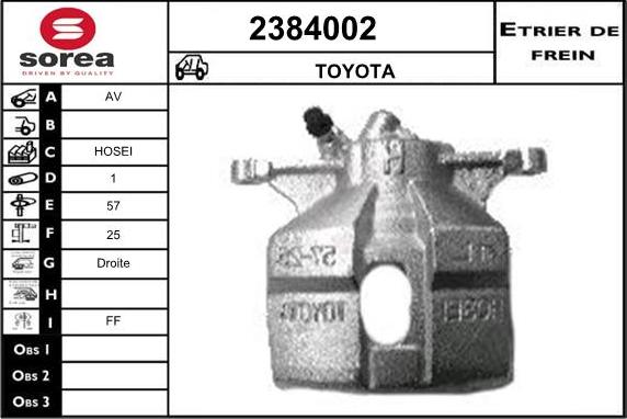 EAI 2384002 - Гальмівний супорт autocars.com.ua