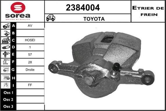 EAI 2384004 - Гальмівний супорт autocars.com.ua