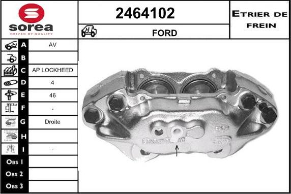 EAI 2464102 - Гальмівний супорт autocars.com.ua