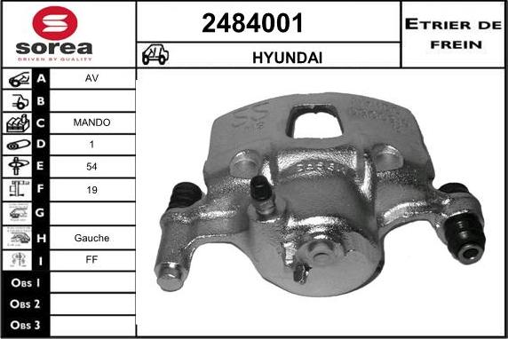 EAI 2484001 - Гальмівний супорт autocars.com.ua