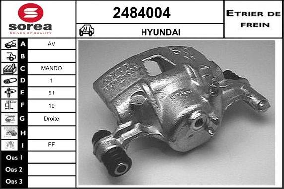 EAI 2484004 - Гальмівний супорт autocars.com.ua