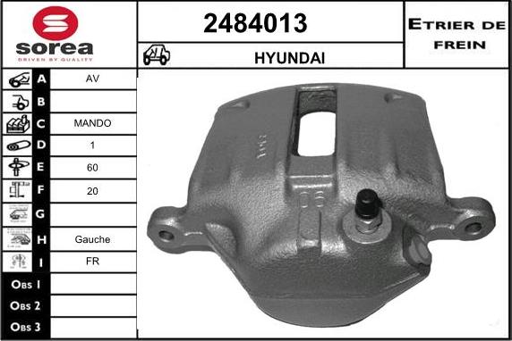 EAI 2484013 - Гальмівний супорт autocars.com.ua