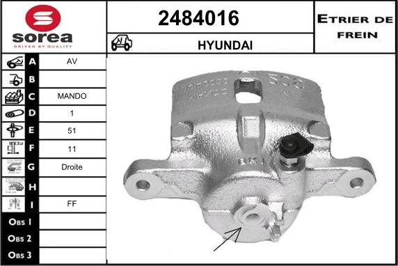 EAI 2484016 - Гальмівний супорт autocars.com.ua