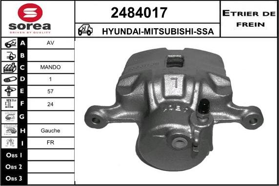 EAI 2484017 - Тормозной суппорт avtokuzovplus.com.ua