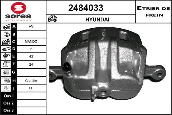 EAI 2484033 - Гальмівний супорт autocars.com.ua