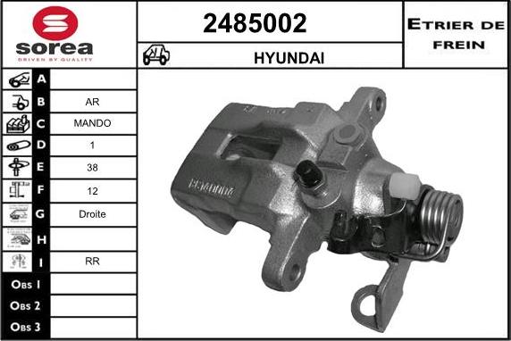 EAI 2485002 - Гальмівний супорт autocars.com.ua