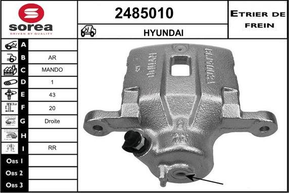 EAI 2485010 - Гальмівний супорт autocars.com.ua