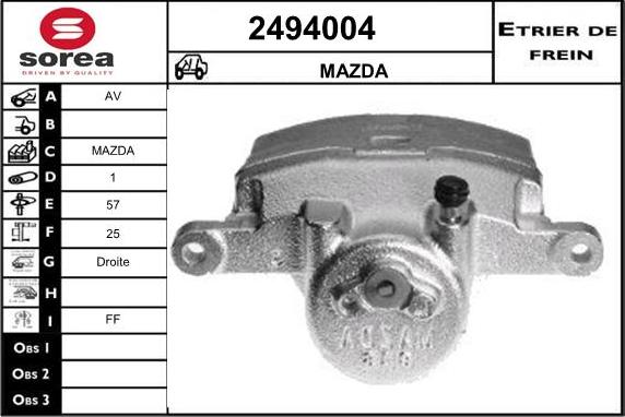 EAI 2494004 - Гальмівний супорт autocars.com.ua