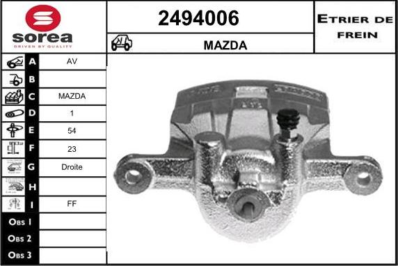 EAI 2494006 - Гальмівний супорт autocars.com.ua