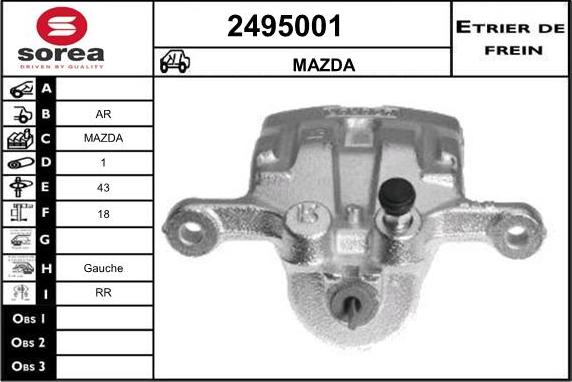 EAI 2495001 - Гальмівний супорт autocars.com.ua