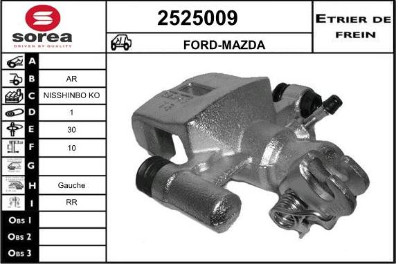 EAI 2525009 - Гальмівний супорт autocars.com.ua