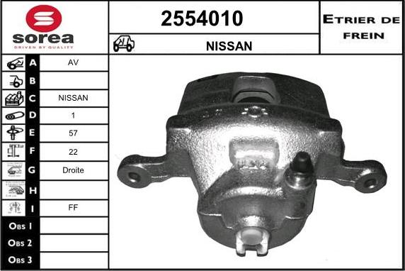 EAI 2554010 - Гальмівний супорт autocars.com.ua