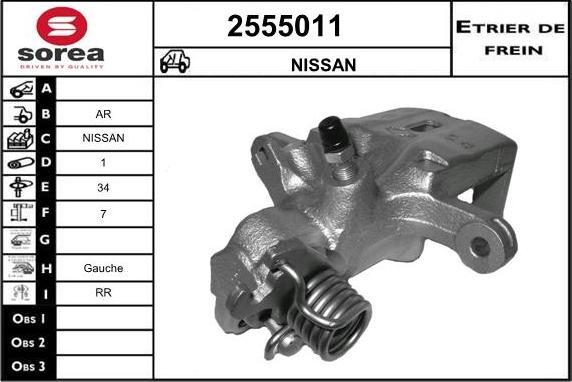 EAI 2555011 - Гальмівний супорт autocars.com.ua