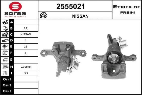 EAI 2555021 - Гальмівний супорт autocars.com.ua