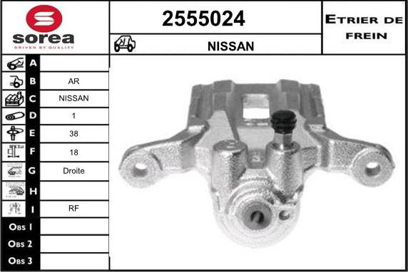 EAI 2555024 - Гальмівний супорт autocars.com.ua