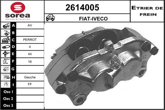 EAI 2614005 - Гальмівний супорт autocars.com.ua