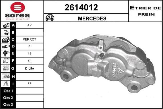 EAI 2614012 - Гальмівний супорт autocars.com.ua