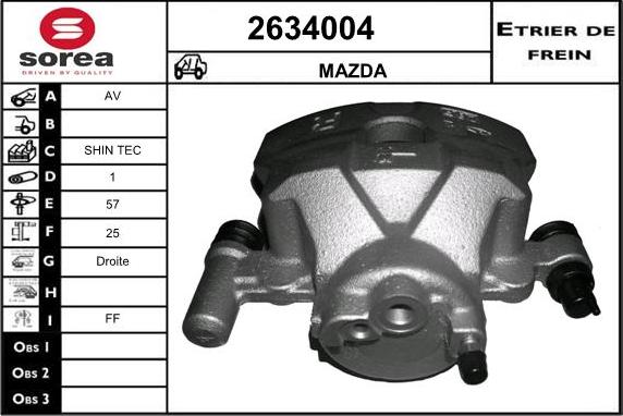 EAI 2634004 - Гальмівний супорт autocars.com.ua