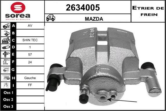 EAI 2634005 - Гальмівний супорт autocars.com.ua