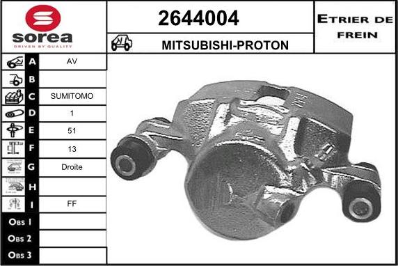 EAI 2644004 - Гальмівний супорт autocars.com.ua