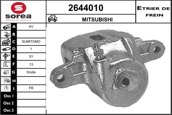 EAI 2644010 - Гальмівний супорт autocars.com.ua