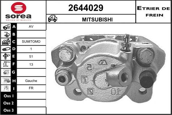 EAI 2644029 - Гальмівний супорт autocars.com.ua
