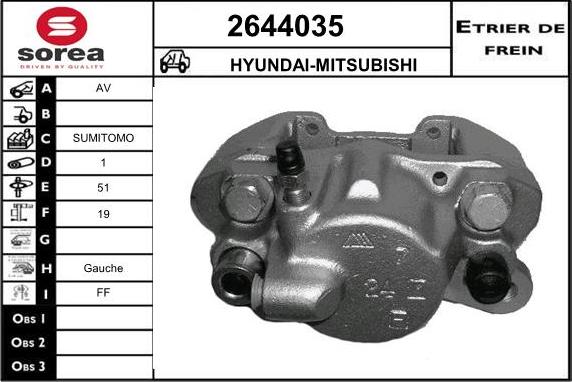 EAI 2644035 - Гальмівний супорт autocars.com.ua