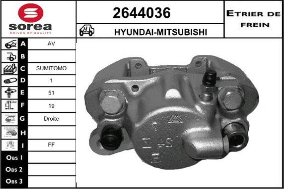EAI 2644036 - Гальмівний супорт autocars.com.ua