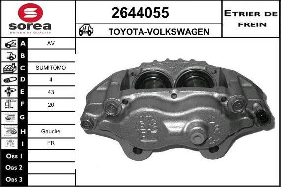 EAI 2644055 - Гальмівний супорт autocars.com.ua